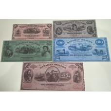 UNITED STATES OF AMERICA 1879 . TEN 10 - FIVE HUNDRED 500 DOLLARS BANKNOTES . REPRO